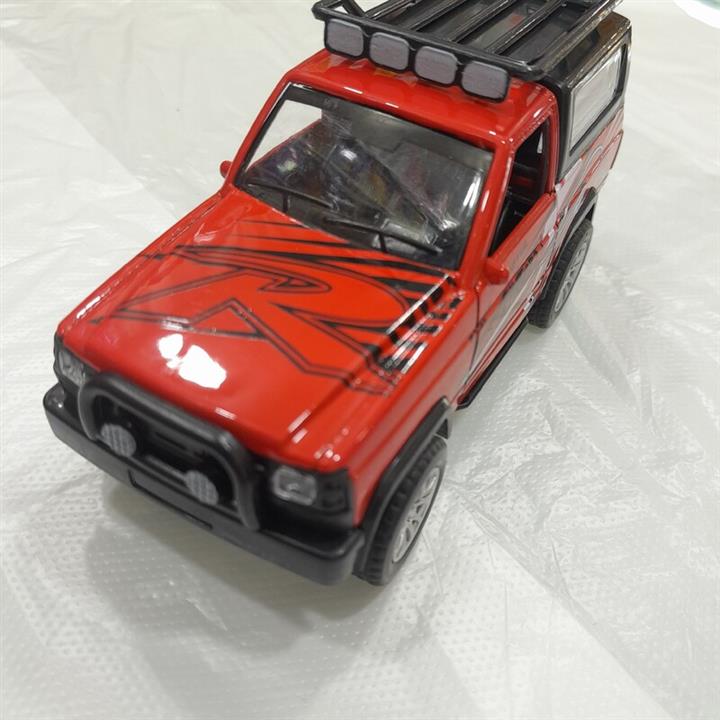 ماکت ماشین فلزی نیسان پاترول آفرود قرمز موزیکال و چراغدار دربازشو